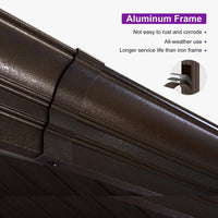 12 Ft.X12 Ft.Bronze Luxury Aluminum Frame Hardtop Gazebo for Patio Deck Backyard Netting Hooks Upgraded Curtain 24Lights